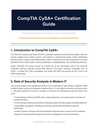 CompTIA CySA+ Certification Guide: Practical Cybersecurity Analytics ...