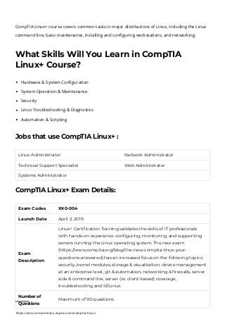 Comptia linux+ certification training