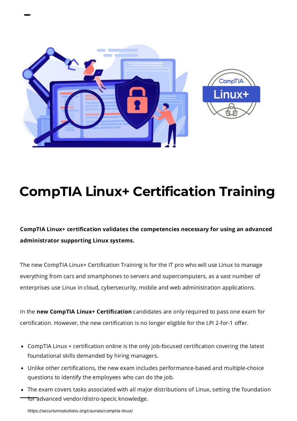 Comptia linux+ certification training