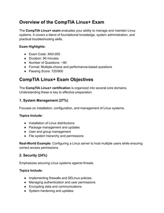 CompTIA Linux+ Exam Objectives Explained: Study Guide & Training | PDF