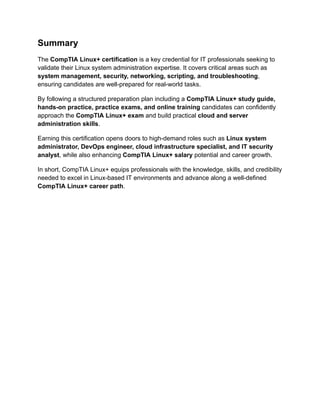 CompTIA Linux+ Exam Objectives Explained: Study Guide & Training | PDF