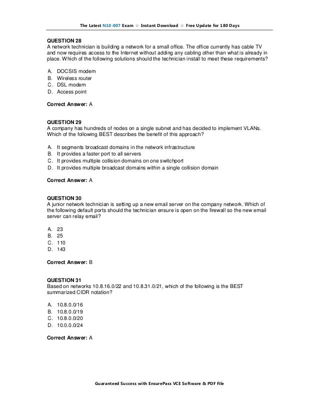 Latest N10-007 Exam Materials