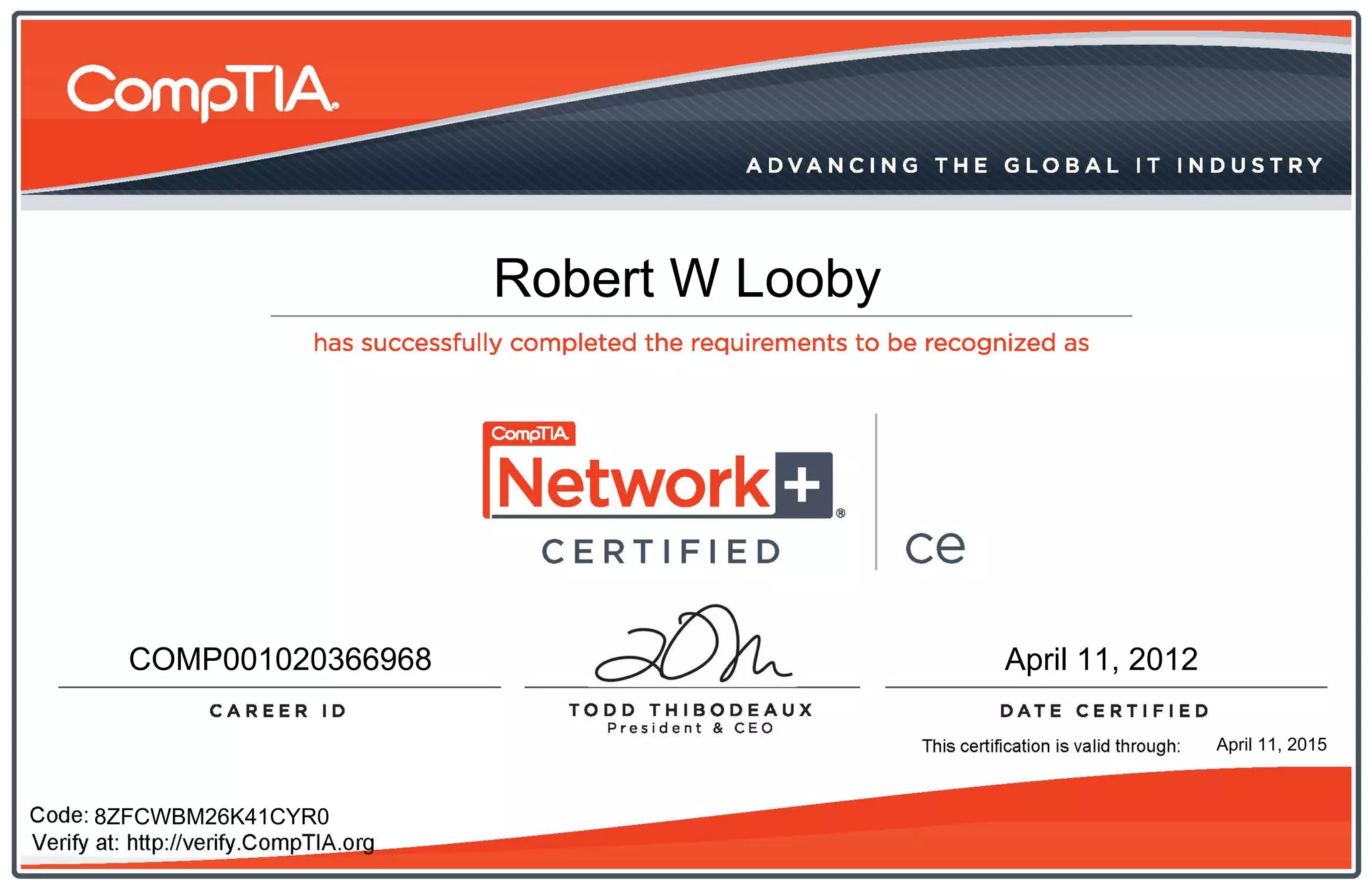 Comp tia network+ ce certificate 2012 | PDF
