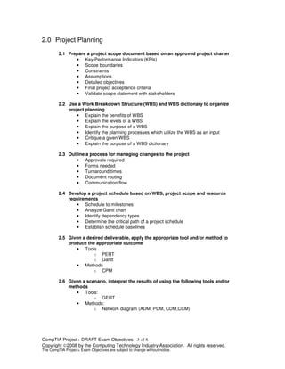 CompTIA Project+ Objectives | PDF