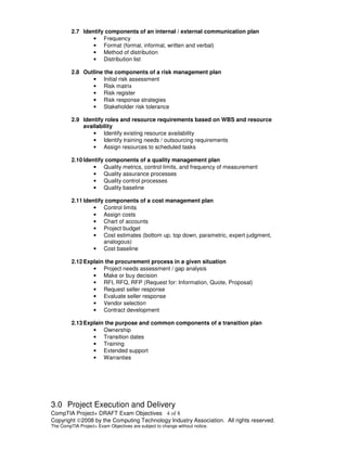 CompTIA Project+ Objectives | PDF