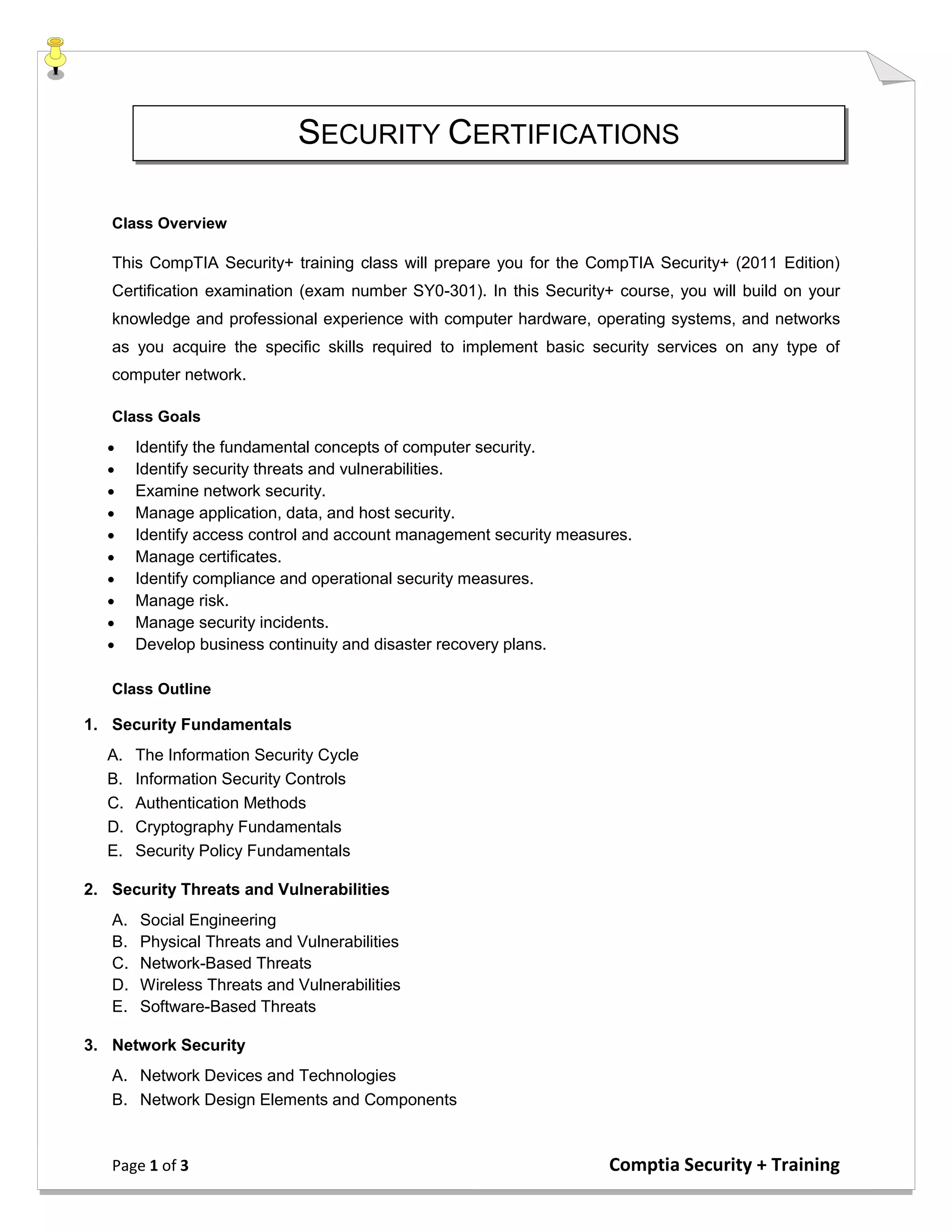 Comptia security+brochure | PDF