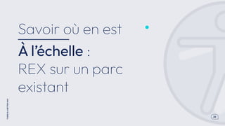 .26
THERE
IS
A
BETTER
WAY
À l’échelle :
REX sur un parc
existant
Savoir où en est
 