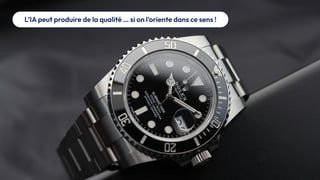 .21
OCTO
I
PART
OF
ACCENTURE©
2025
-
All
rights
reserved
Convertisseurs classiques
๏ Qualité et maintenabilité moyennes
๏ Souvent rigides et peu adaptables aux standards
modernes
LLMs pour la conversion de code
๏ Répliquent fidèlement le comportement initial
๏ Génèrent du code aux designs et standards de la
nouvelle techno
๏ Flexibles, capables de s’ajuster en fonction des
consignes
L’IA peut produire de la qualité … si on l’oriente dans ce sens !
 