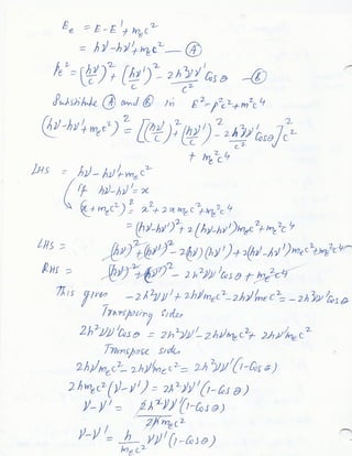 Compton effect derivation
