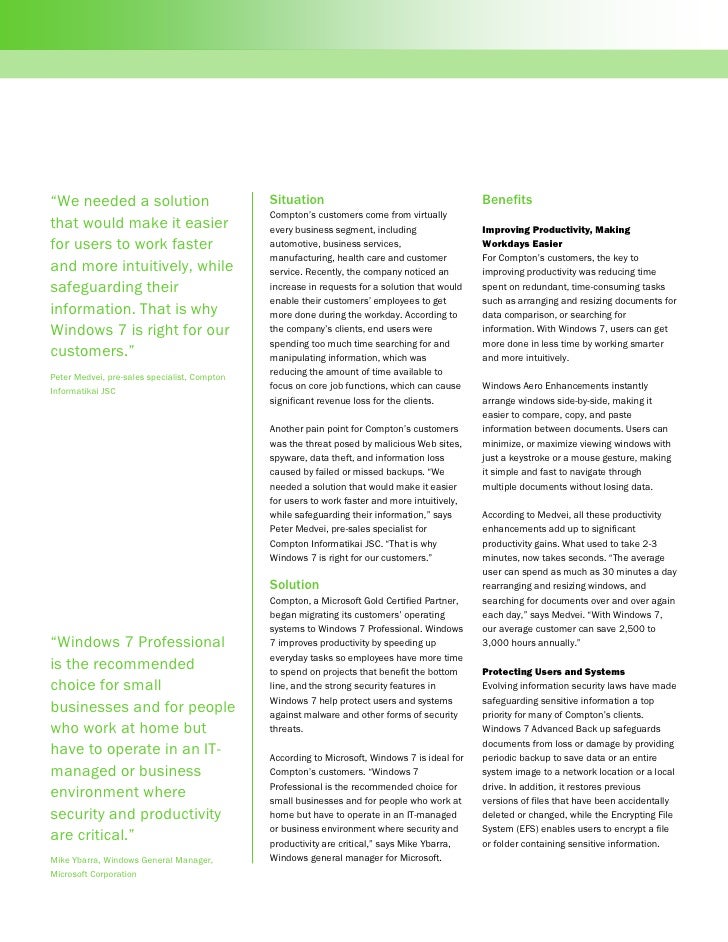 Compton Informatikai Saves Customers up to 3000 Hours with Windows® 7