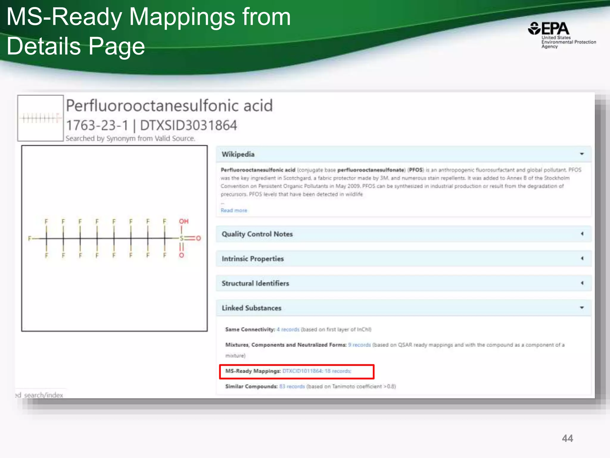 MS-Ready Mappings from
Details Page
44
 
