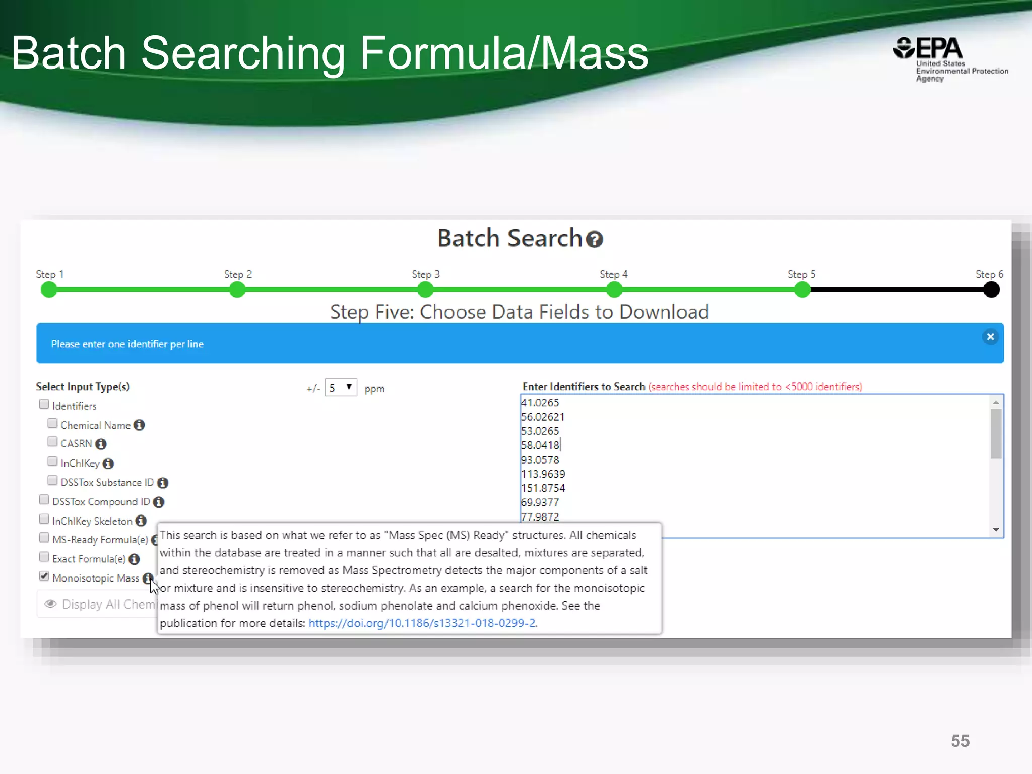 Batch Searching Formula/Mass
55
 