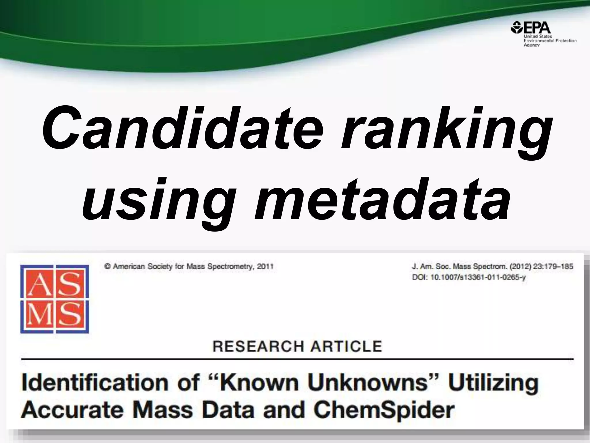 Candidate ranking
using metadata
59
 