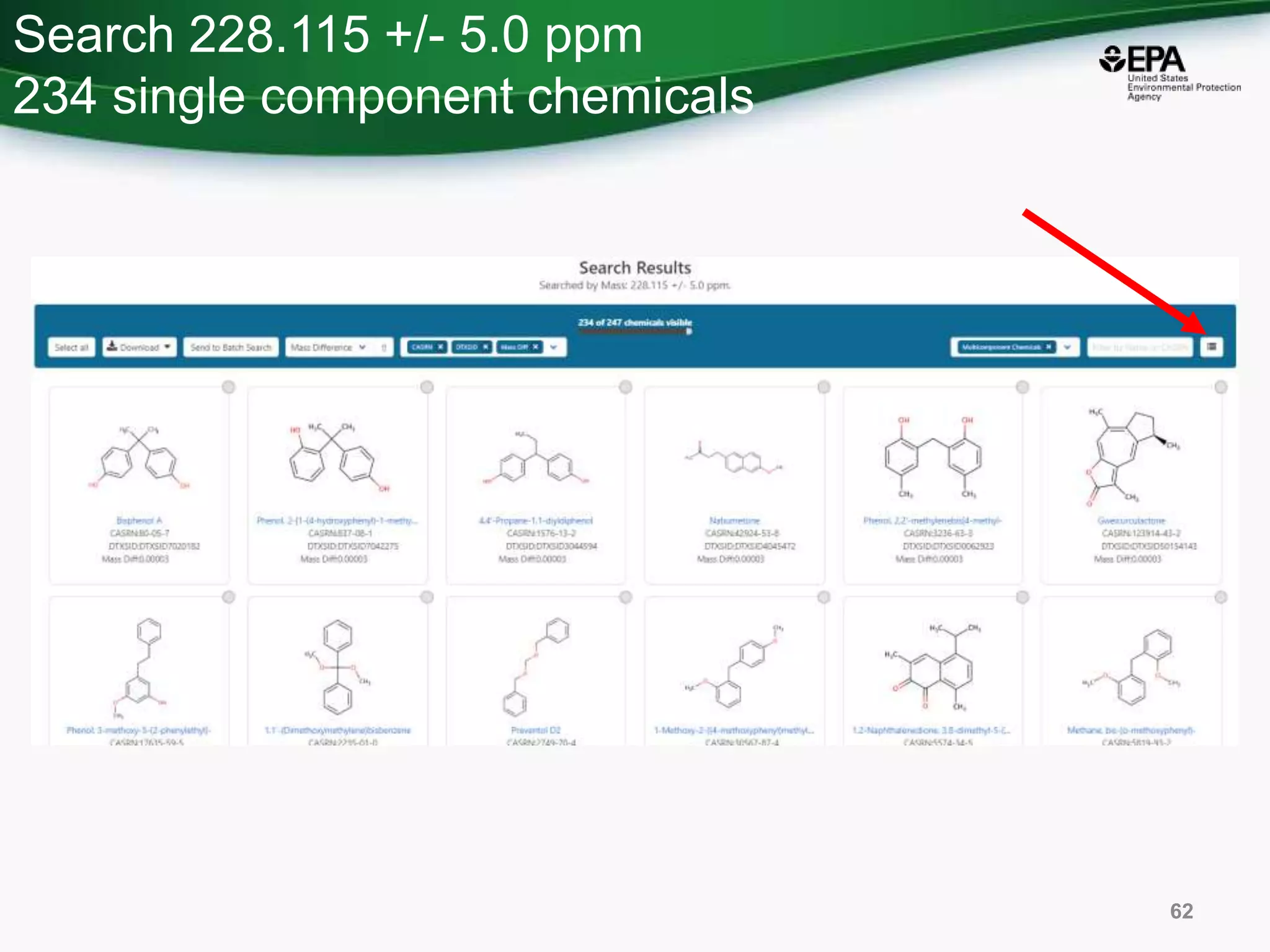 Search 228.115 +/- 5.0 ppm
234 single component chemicals
62
 