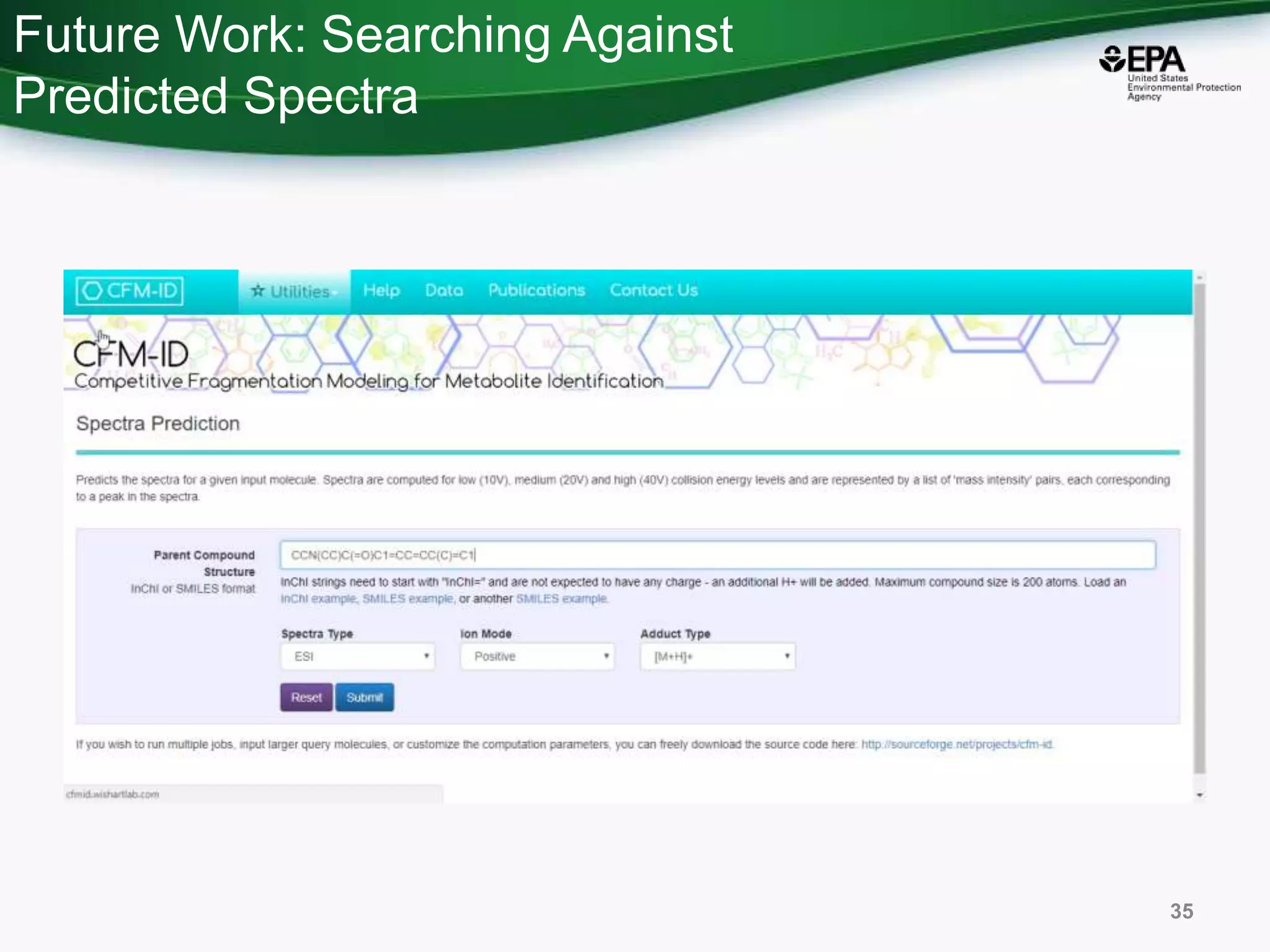 Future Work: Searching Against
Predicted Spectra
35
 