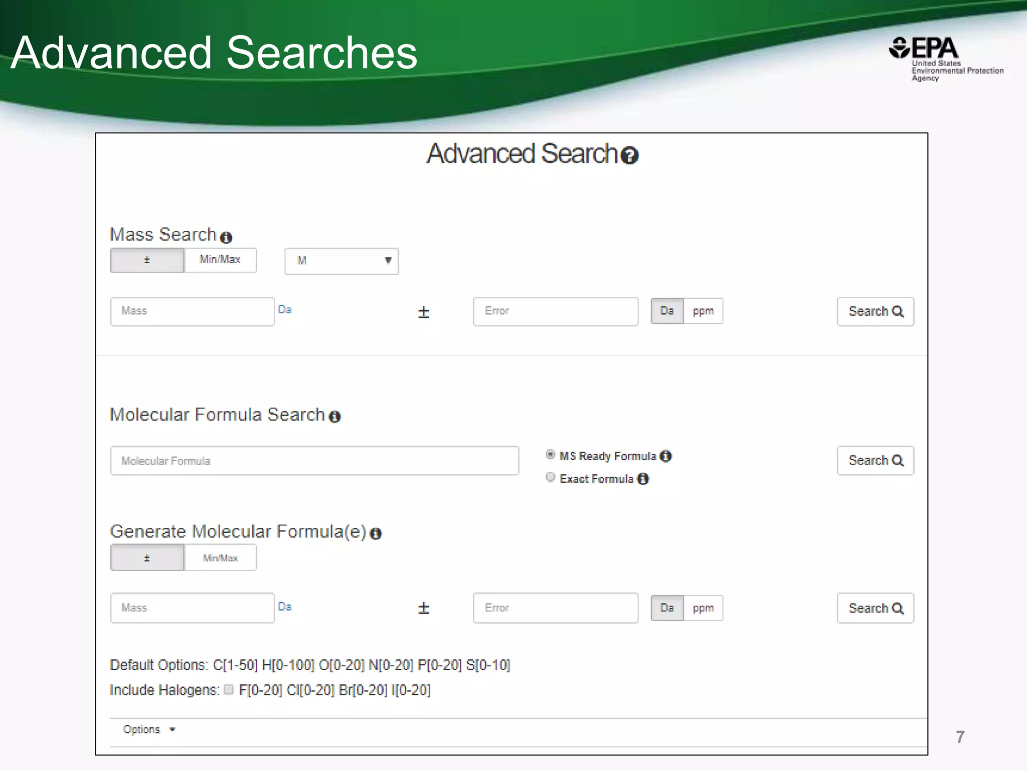 Advanced Searches
7
 