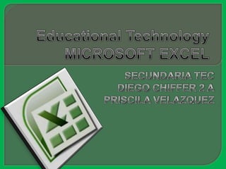 EducationalTechnologyMICROSOFT EXCEL SECUNDARIA TEC DIEGO CHIFFER 2 A PRISCILA VELAZQUEZ 