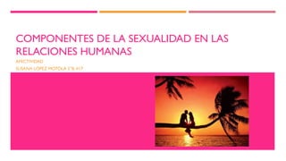 COMPONENTES DE LA SEXUALIDAD EN LAS
RELACIONES HUMANAS
AFECTIVIDAD
SUSANA LÓPEZ MOTOLA 2°B, #17
 