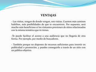 4- Es aconsejable utilizar un subtítulo que enriquezca o complemente al título, mostrando más beneficios que el lector puede obtener. (Fíjate que hablo de "beneficios" y no de "características" ni "descripciones")5- Coloca en forma de lista (numerada o de viñetas) algunos otros beneficios o "bonus" que acompañan al producto o servicio.6- Seguidamente, muestra las garantías que ofreces, luego el precio y uno o más métodos para que el cliente haga su pedido.