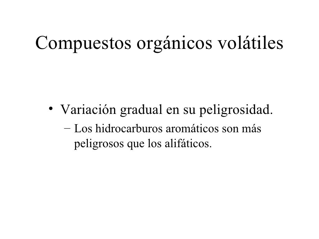 Compuestos organicos volatiles Compuestos organicos volatiles