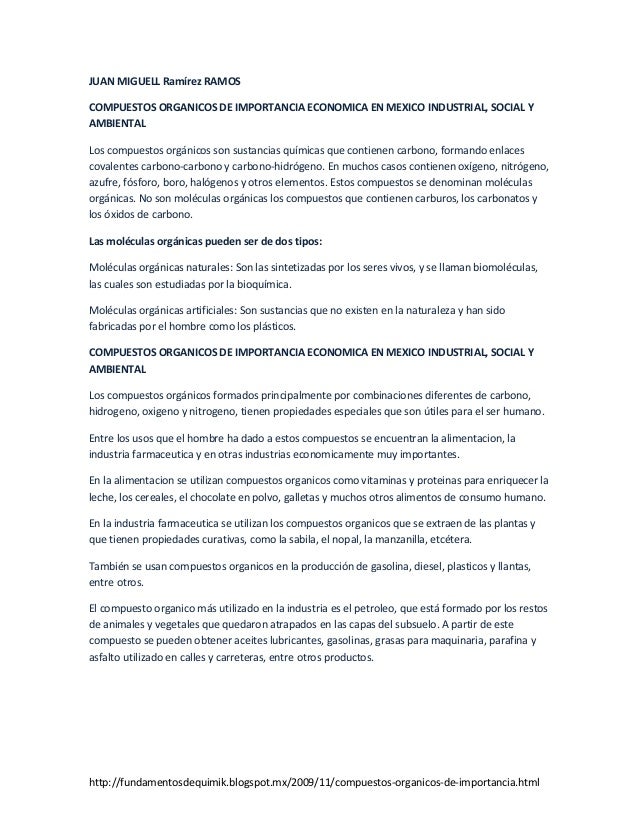 Algunas caracter sticas comunes de los compuestos org nicos