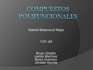 Gabriel Betancourt Mejia


       1101 JM


     Bryan Giraldo
    camilo Martínez
    Byron Guerrero
    Jonatán Aponte
 