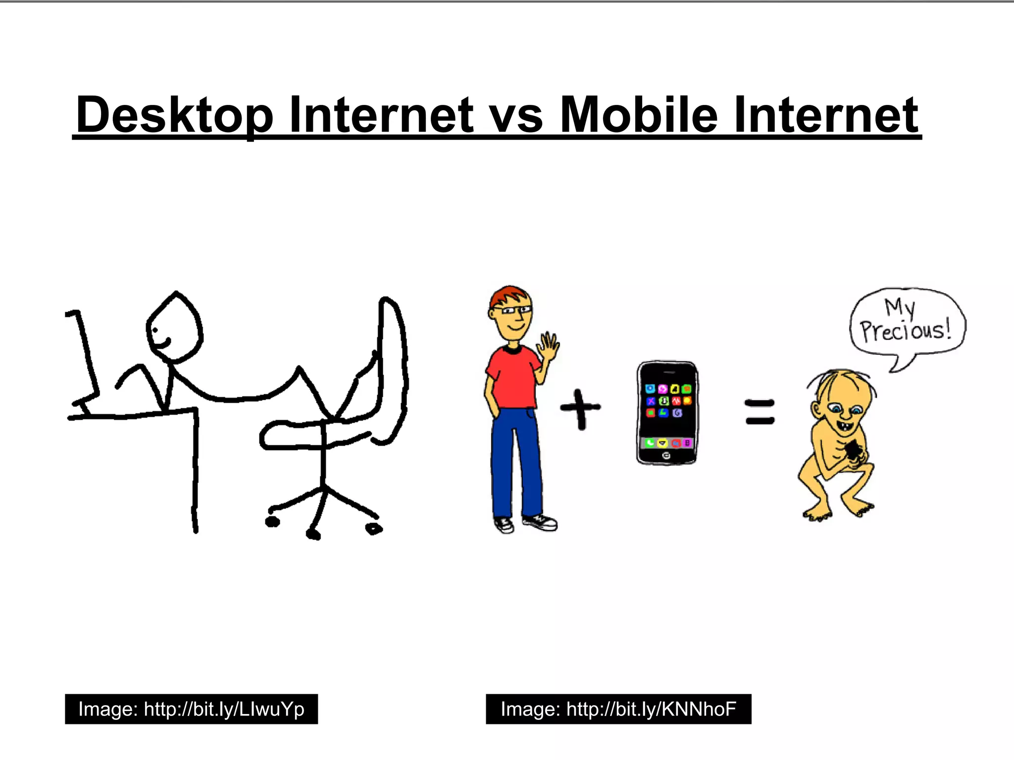 Desktop Internet vs Mobile Internet




Image: http://bit.ly/LIwuYp   Image: http://bit.ly/KNNhoF
 