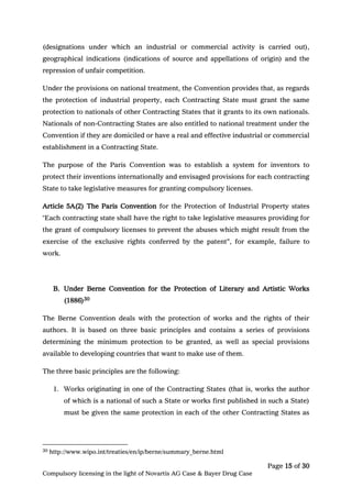 Compulsory licensing in the light of novartis ag case and Bayer Corp ...