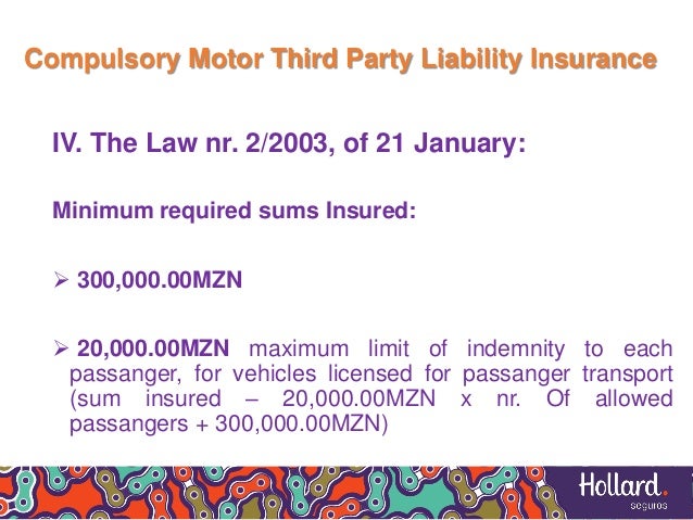 Compulsory motor third party liability in Mozambique