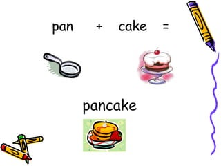 pan + cake =
pancake
 