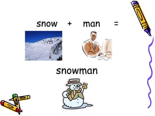 snow + man =
snowman
 