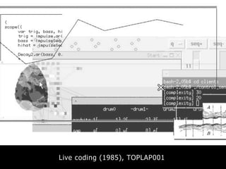 Live coding (1985), TOPLAP001
 