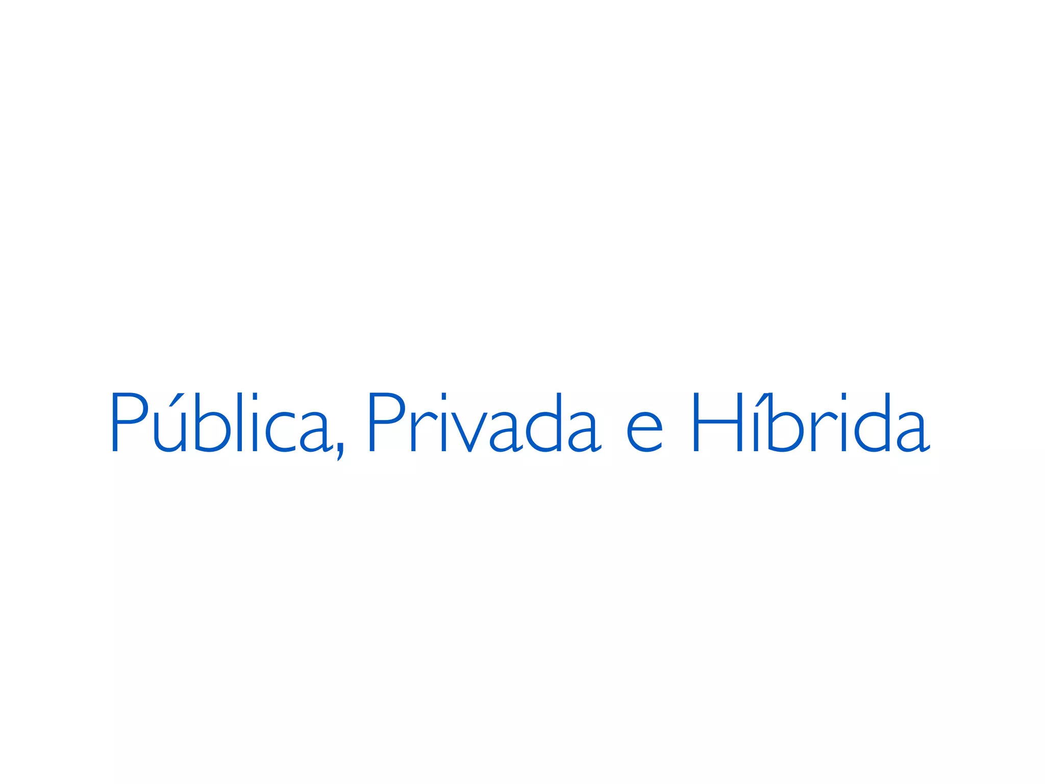 Pública, Privada e Híbrida
 
