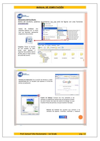 MANUAL DE COMPUTACIÓN
Prof. Samuel Tafur Bustamante – 1er Grado pág. 10
 