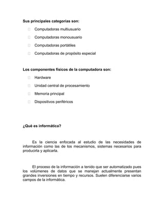 Computación e informática