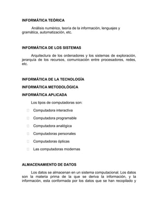 Computación e informática