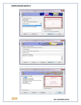 COMPUTACION BASICA II
ING. ALEXANDRA SHIGUE
119
 