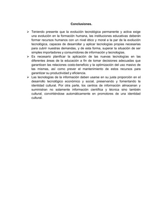 Computacion, educacion y tecnologia