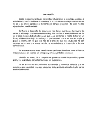 Computacion, educacion y tecnologia