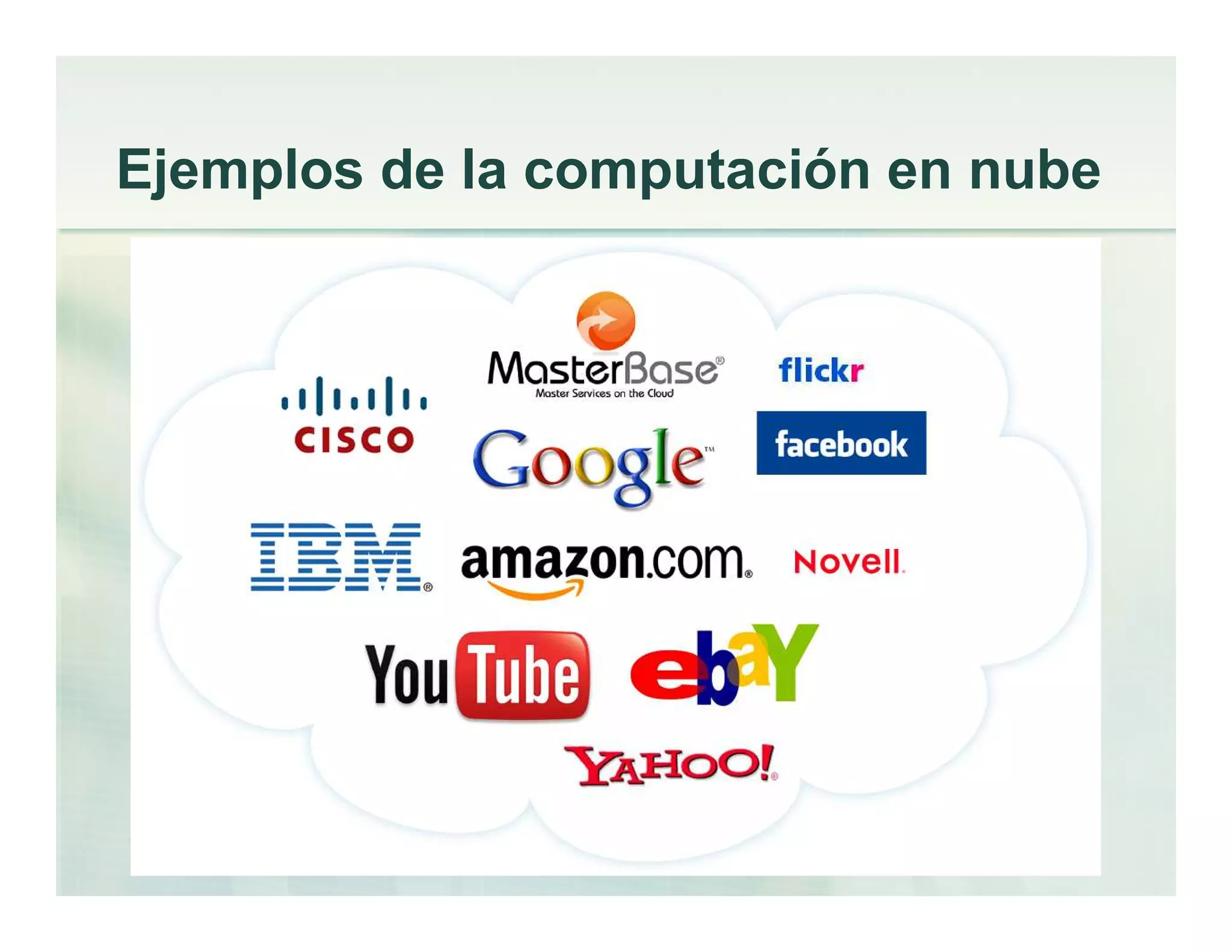 Ejemplos de la computación en nube
 