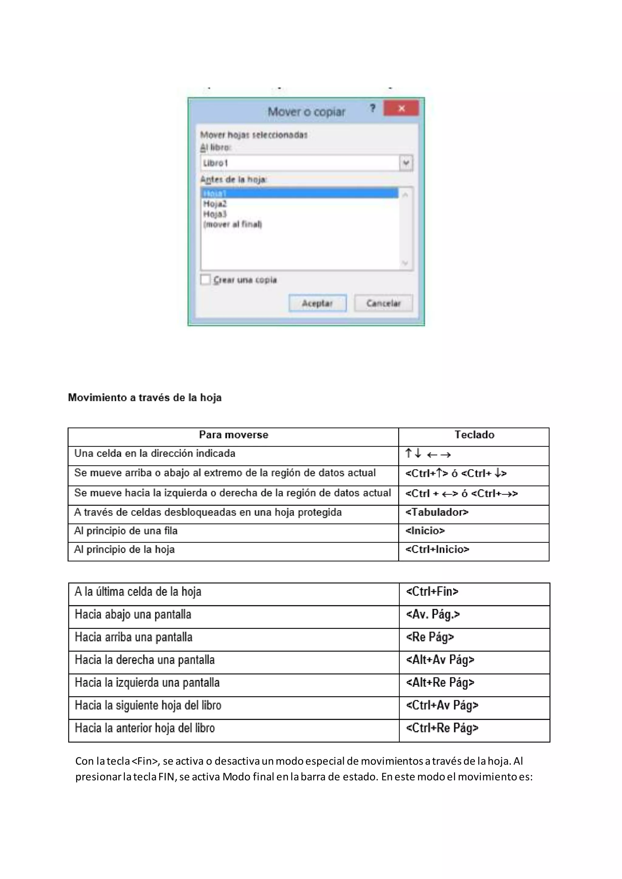 Con latecla<Fin>, se activa o desactivaunmodoespecial de movimientosatravésde lahoja.Al
presionarlateclaFIN,se activa Modo final enlabarra de estado. Eneste modoel movimientoes:
 