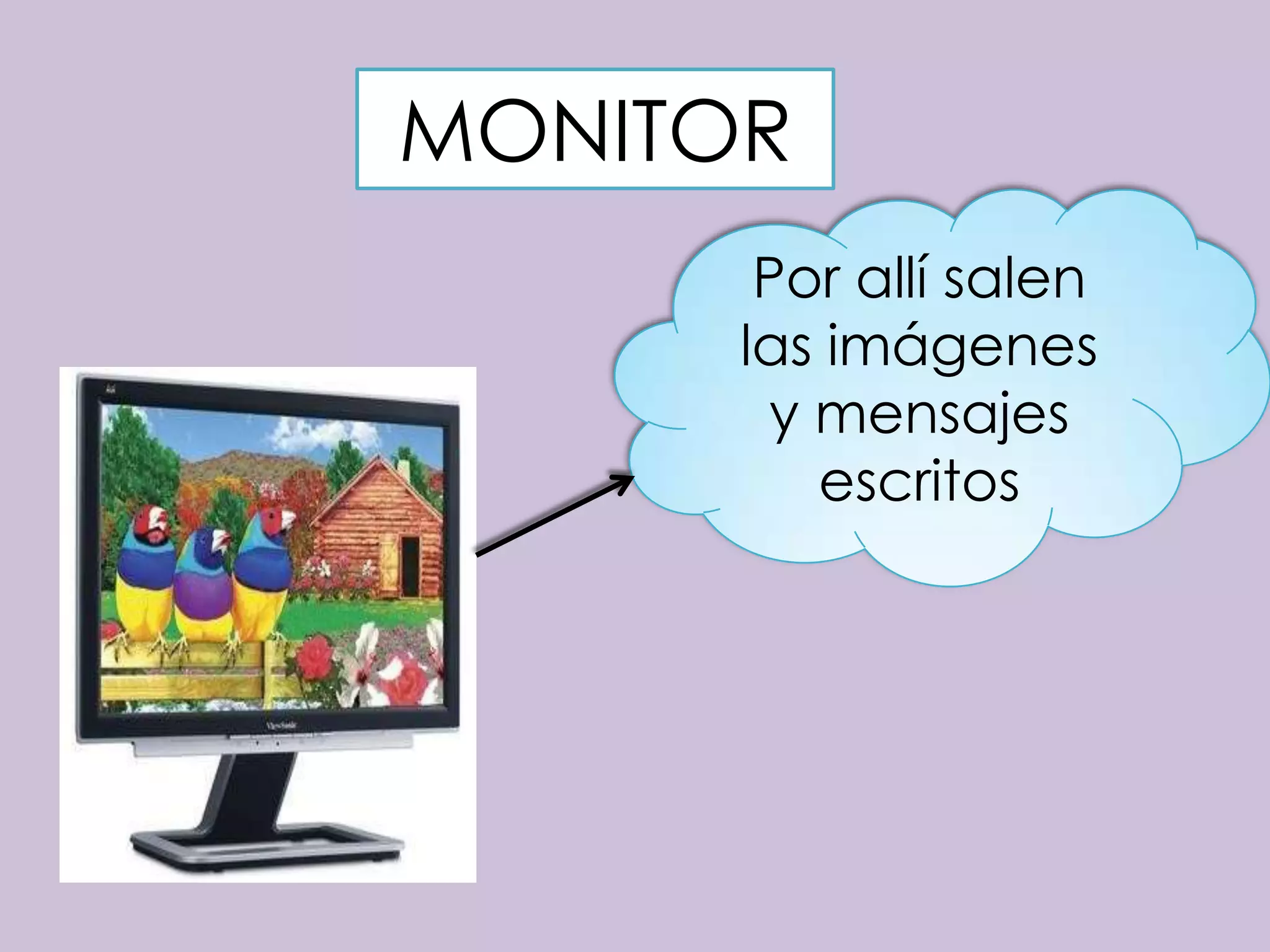 MONITOR
       Por allí salen
      las imágenes
       y mensajes
         escritos
 