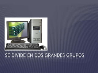 SE DIVIDE EN DOS GRANDES GRUPOS