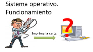 Sistema	
  operaHvo.	
  	
  
Funcionamiento	
  
Imprime la carta
?
 