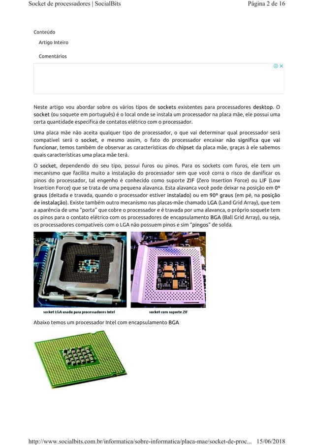 Computador soquetes e processadores | PDF