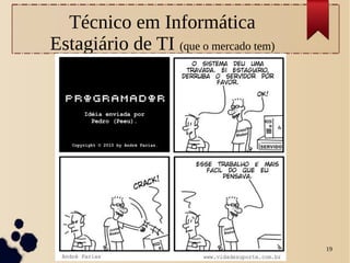 Carlos Wagner 19
Técnico em Informática
Estagiário de TI (que o mercado tem)
 
