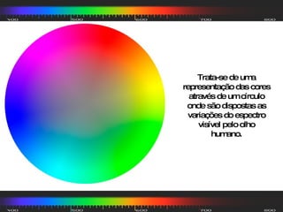 Trata-se de uma representação das cores através de um círculo onde são dispostas as variações do espectro visível pelo olho humano. 