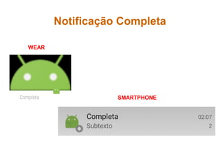 Notificação Completa
WEAR
SMARTPHONE
 