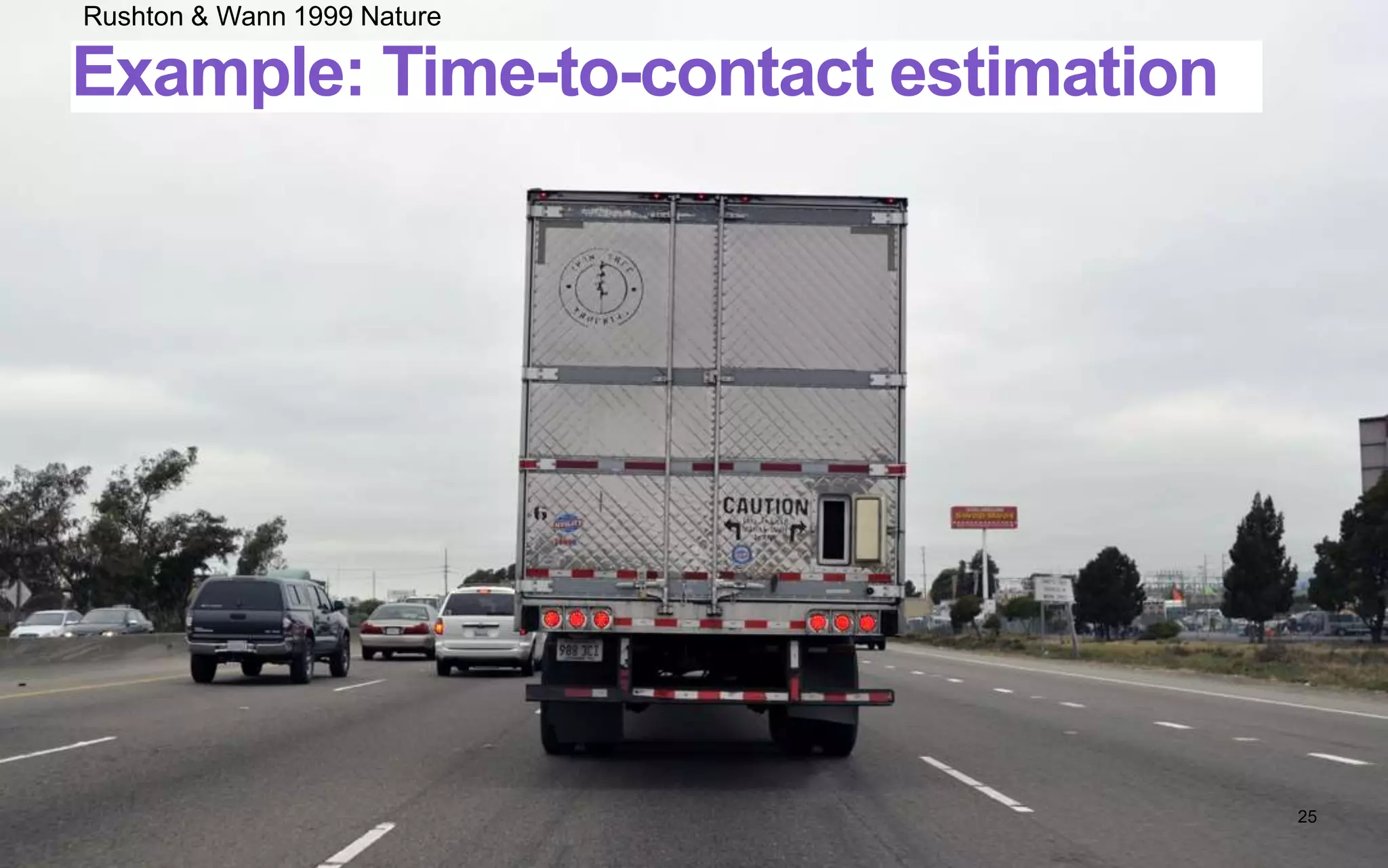 Example: Time-to-contact estimation
25
Rushton & Wann 1999 Nature
 