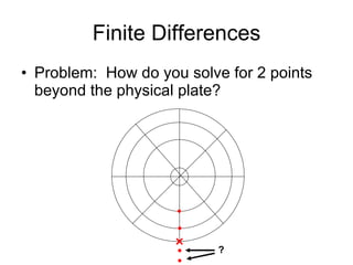 Finite Differences Problem:  How do you solve for 2 points beyond the physical plate? ? 